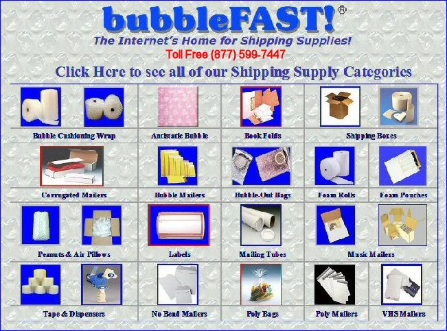   to see all of our bubblefast shipping and packaging supply categories