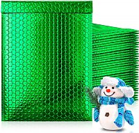 25- #1 (7.5x11) Metallic Poly Bubble Mailers-Green