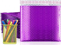 10- (12.75x10) Metallic Poly Bubble Mailers-Purple