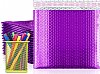 10- (12.75x10) Metallic Poly Bubble Mailers-Purple