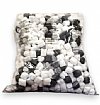 0.60 cu ft FunPak Mini Plant Based Biodegradable Packing Peanuts<br><font color=blue>Black & White Hearts</font>