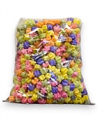 0.60 cu ft FunPak Mini Plant Based Biodegradable Packing Peanuts<br><font color=blue>Rainbow Stars</font>