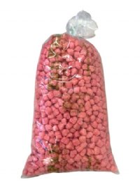 1.5 cu ft FunPak Plant Based Biodegradable Packing Peanuts<br><font color=blue>Red Hearts</font>