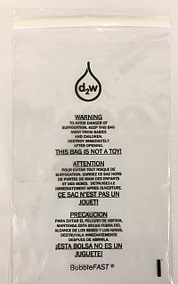 500 9" x 12" 1.5 mil Biodegradable Self-Seal Suffocation Warning Bags