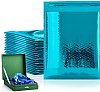 25-#00 (5x9) Metallic Poly Bubble Mailers-Teal